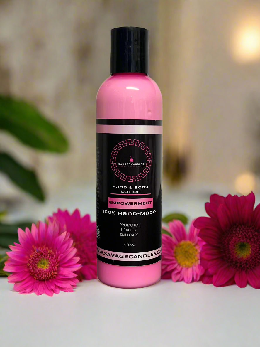Savage Candles Premium Hand & Body Lotion bottle Empowerment 4oz