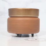 Ceramic 2-IN-1 Candle And Wax Warmer Savage Candles Pewter Walnut