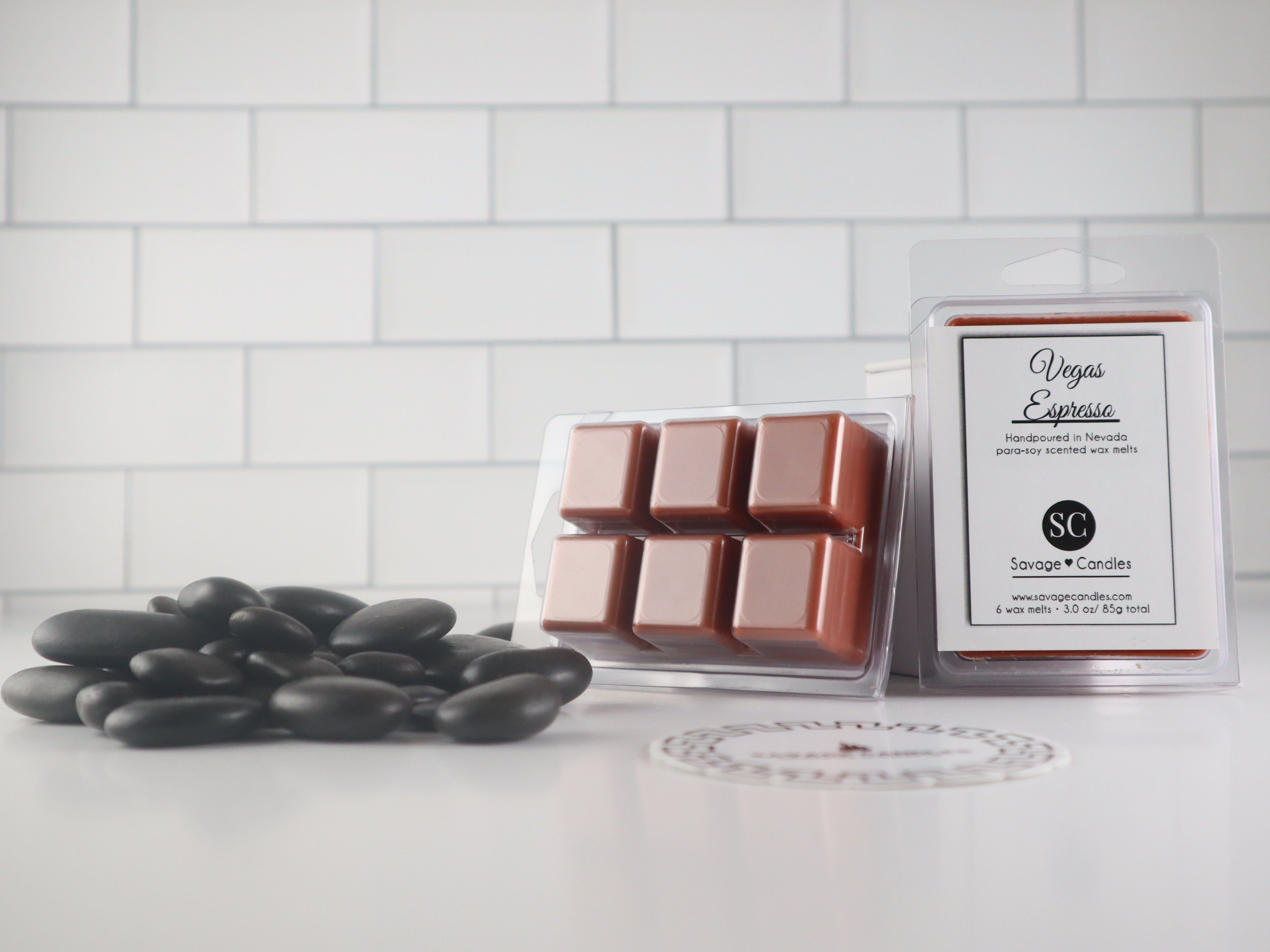 Vegas Espresso Wax Melts Savage Candles 3oz Wax Melt