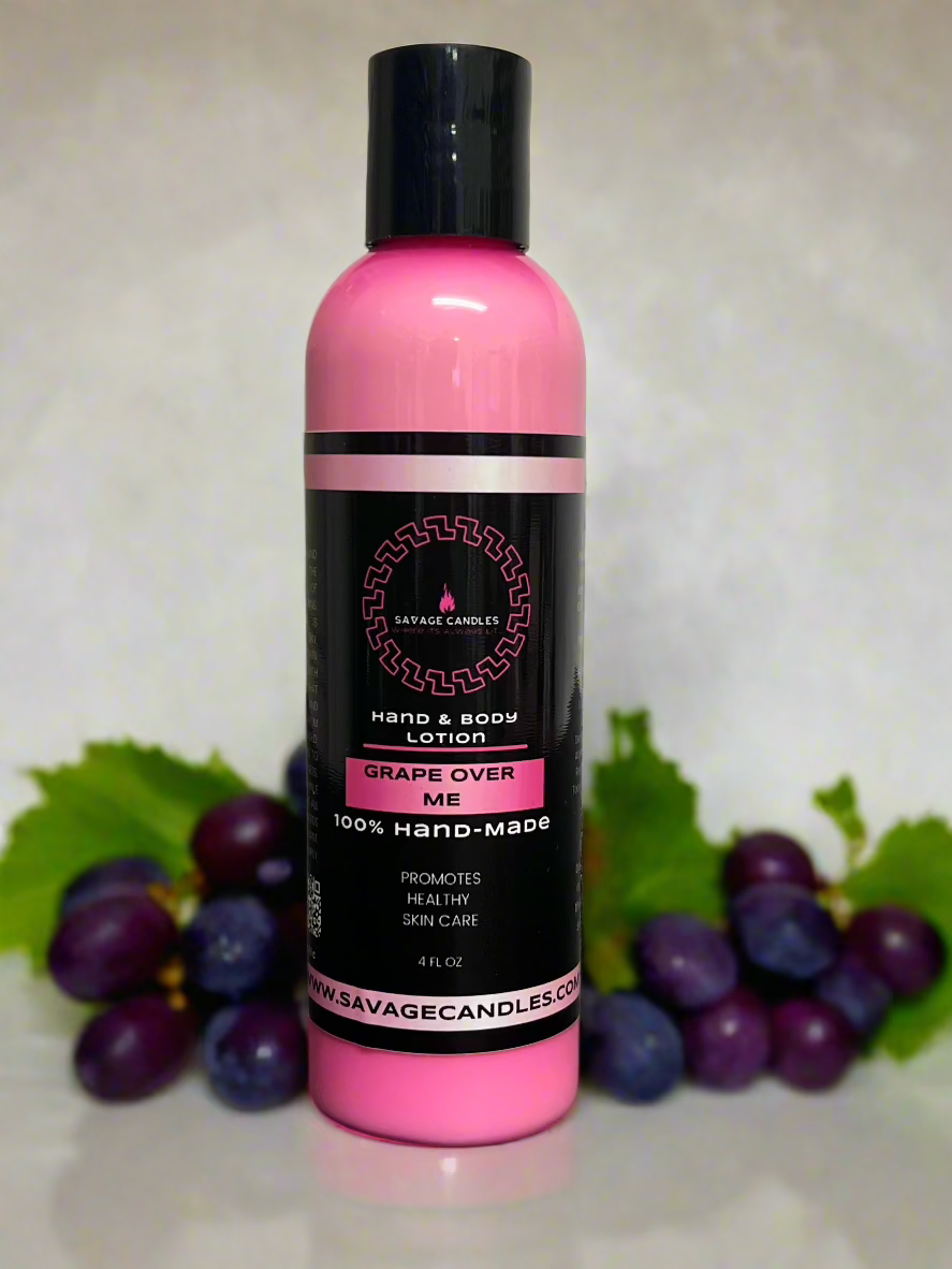 Savage Candles Premium Hand & Body Lotion Grape Over Me 4oz 