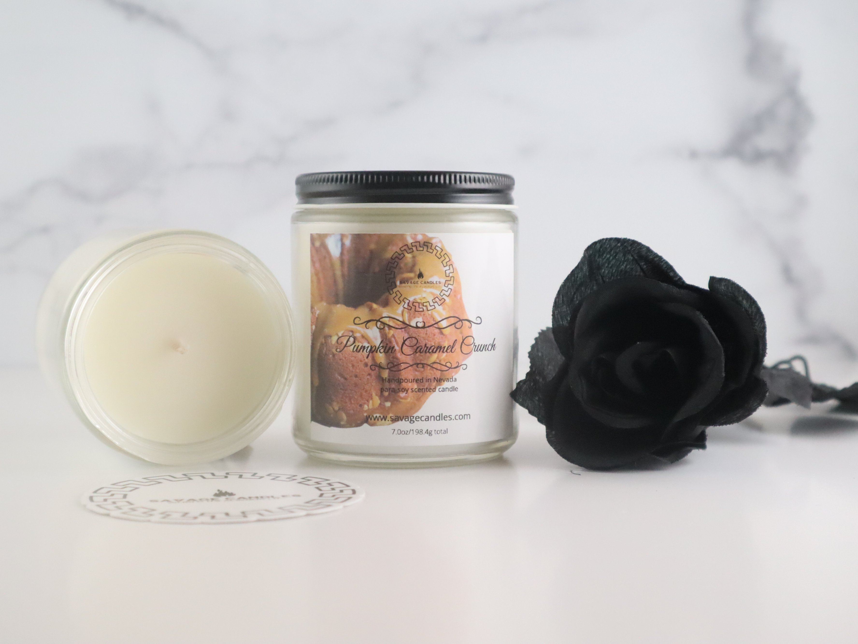 Pumpkin Caramel Crunch Wax Melts Candles Savage Candles 7oz Candle 